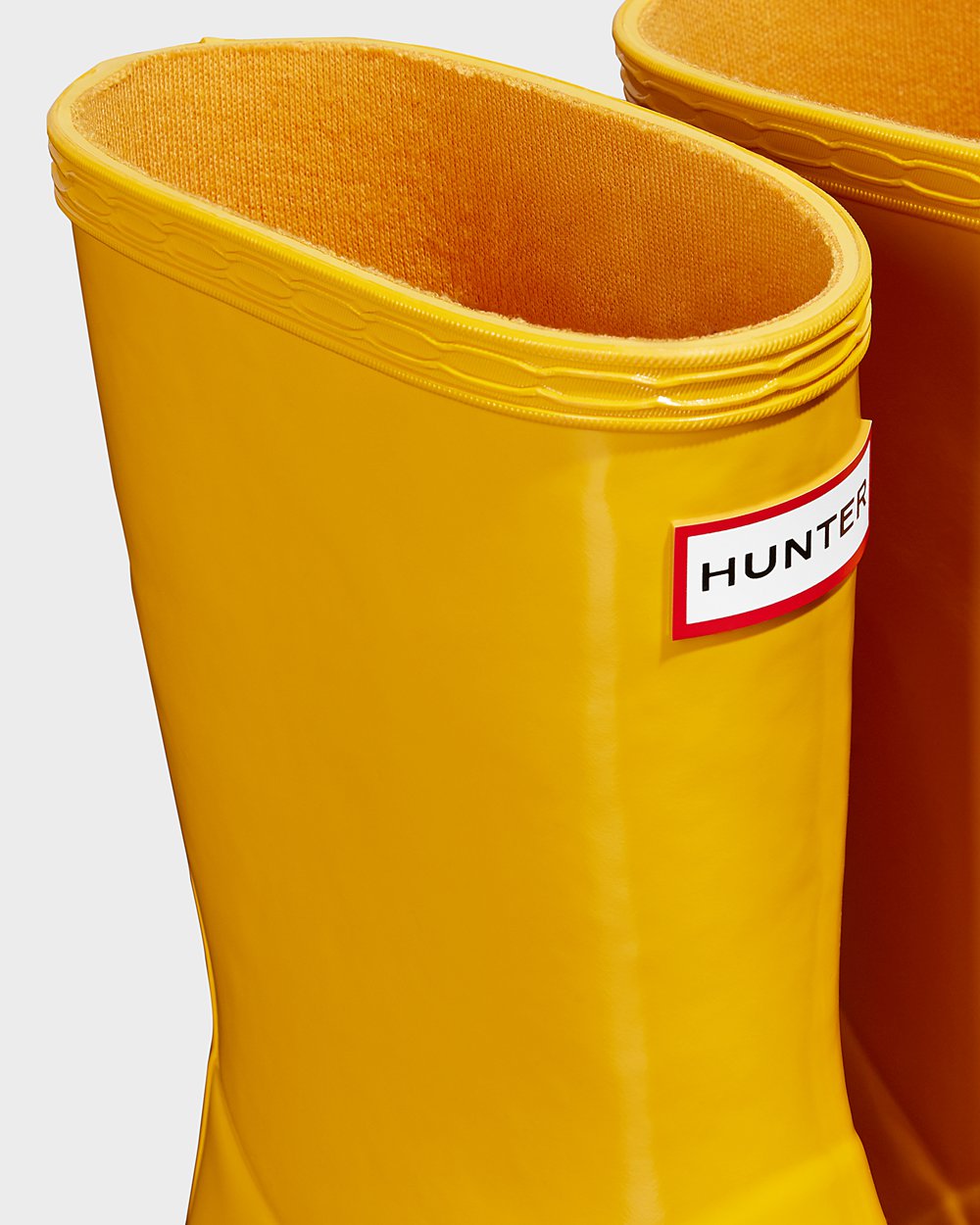 Kids Hunter Original First Classic Gloss | Rain Boots Yellow | NZ-25687-UJEW